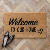 Welcome to our home Door Mat | Welcome coir doormat | Housewarming gift | Doormat by LPDoormats