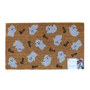 Ghost Halloween Door Mat in white  | LPDoormats