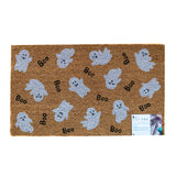 Ghost Halloween Door Mat in white  | LPDoormats