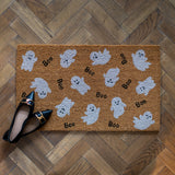 Ghost Halloween Door Mat in white  | LPDoormats