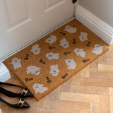 Ghost Halloween Door Mat in white  | LPDoormats