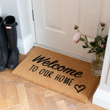 Welcome to our home Door Mat | Welcome coir doormat | Housewarming gift | Doormat by LPDoormats