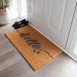 Hello Coir Door Mat in Grey | LPDoormats