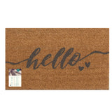 Hello Coir Door Mat in Grey | LPDoormats