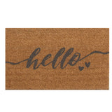 Hello Coir Door Mat in Grey | LPDoormats